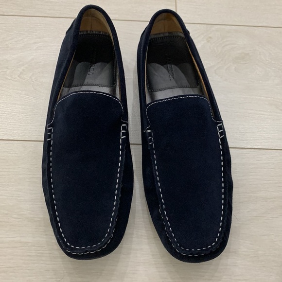 Zanzara NWOT Navy Suede Loafers size 10 - Picture 6 of 14
